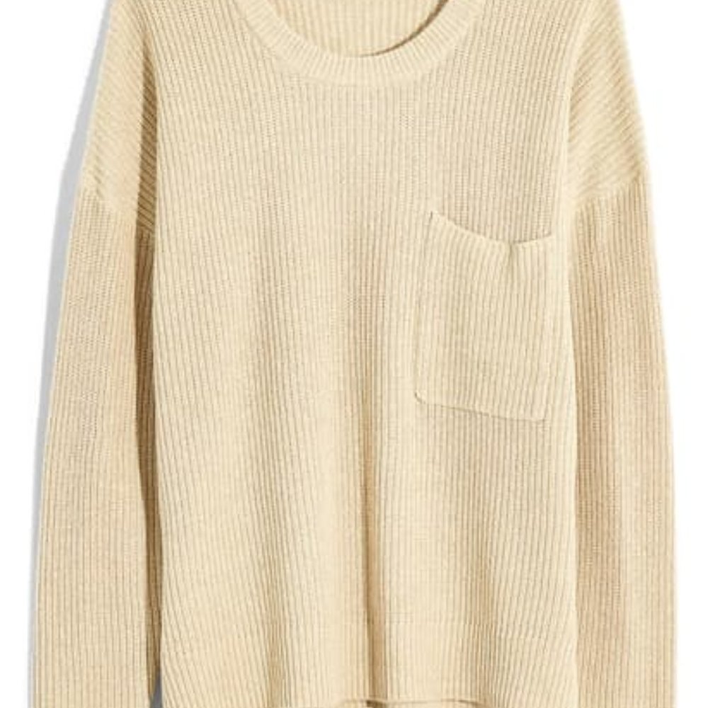 Madewell Thompson  beige pocket pullover sweater